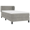 vidaXL Box Spring Bed with Mattress Light Gray 39.4