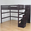 Loft Bed Staircase Full with Storage Espresso