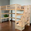 Loft Bed Twin Staircase with Storage Natural