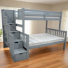 Bunk Bed Staircase Twin over Full Grey