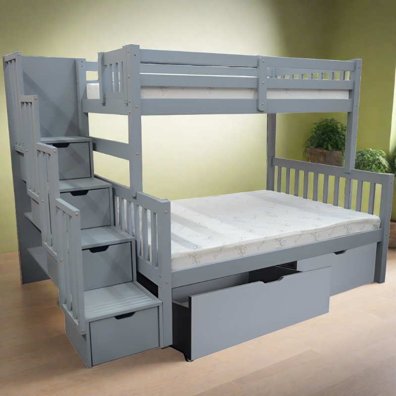 Bedz king stairway bunk beds twin over twin with 3 drawers in the steps and 2 under bed drawers best sale