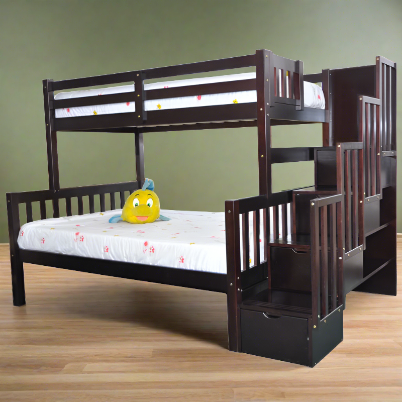 Bedz king stairway bunk beds twin over full with 4 drawers in the steps and a hotsell