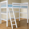 Loft Bed Twin High with Angled Ladder White