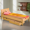 Sleigh Solid Wood Bed Natural