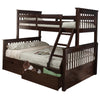 Bunk Bed Twin over Full with Storage or Trundle Espresso