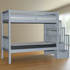 Bunk Bed Staircase Twin over Twin Grey