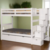 Bunk Bed Staircase Twin over Twin White