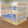 Bunk Bed Full over Full with Storage or Trundle Natural